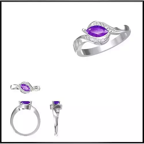 JCD Format Antique color stone rings jewellery cad design