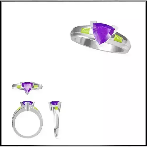 JCD Format Antique color stone rings jewelcad