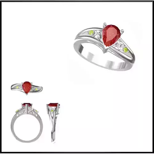 JCD Format Antique color stone rings cad ring design