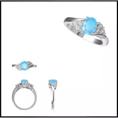 JCD Format Antique color stone rings cad cam jewelry