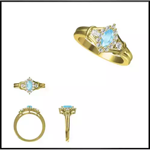 JCD Format Antique color stone rings autodesk jewelry design