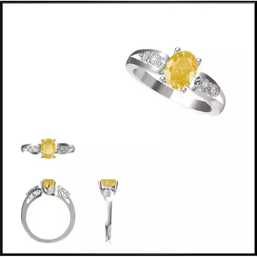 JCD Format Antique color stone rings autocad jewelry