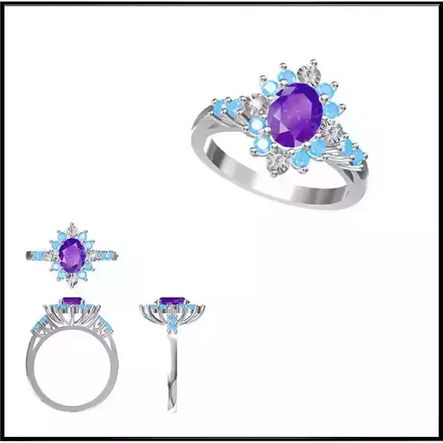 JCD Format Antique color stone rings 3design price