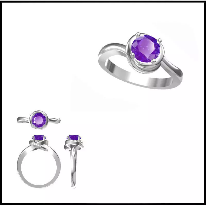 JCD Format Affordable Color stonerings cad ring design 3D print model