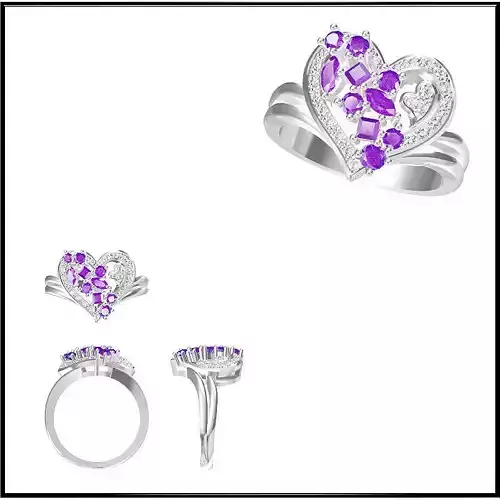 JCD Format Affordable Color stonerings 3d jewelry files for sale