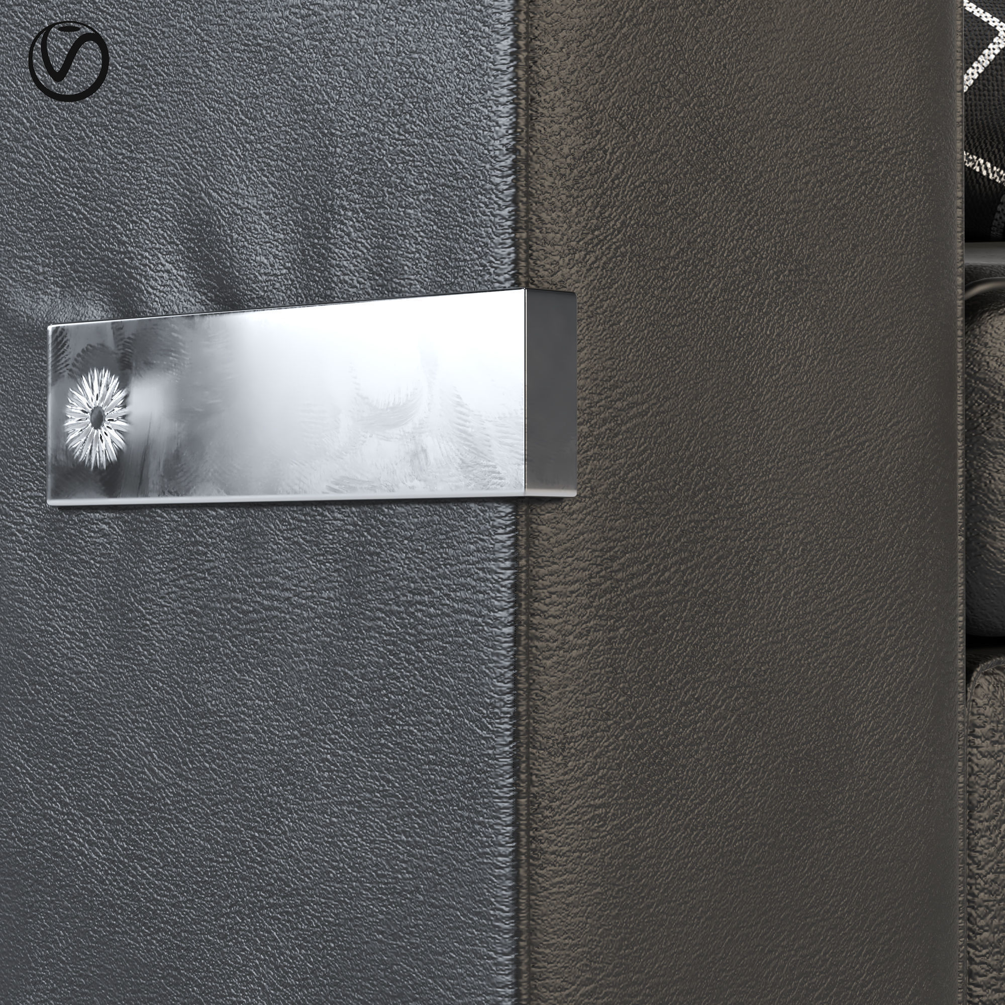 SOFA Black Leather Model 3D model_1