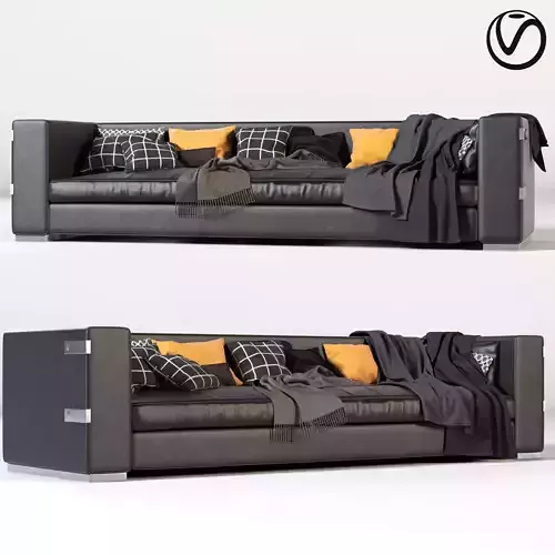 SOFA Black Leather Model 3D model