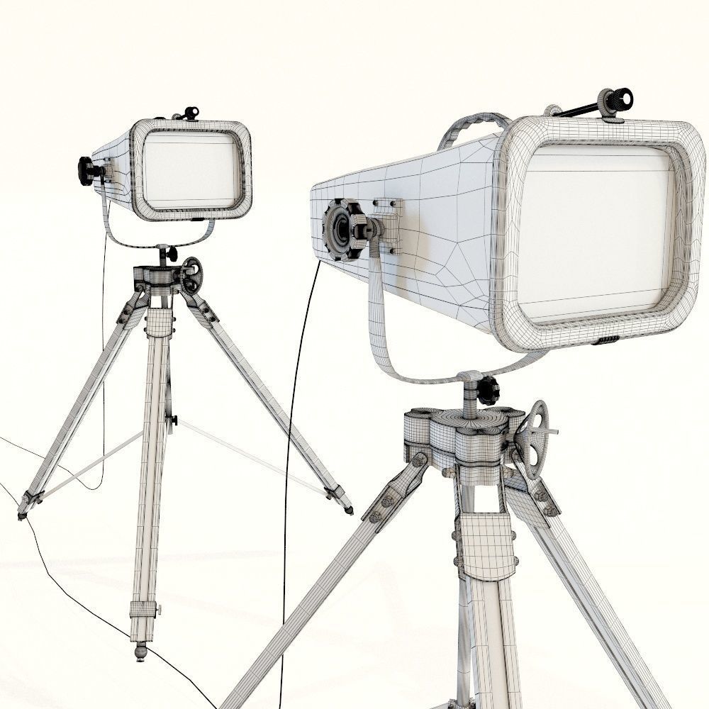 Floor Lamp Vintage Movie 3D model_1