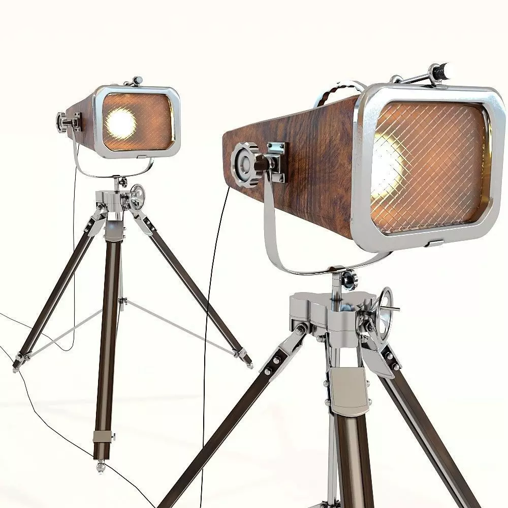 Floor Lamp Vintage Movie 3D model_0