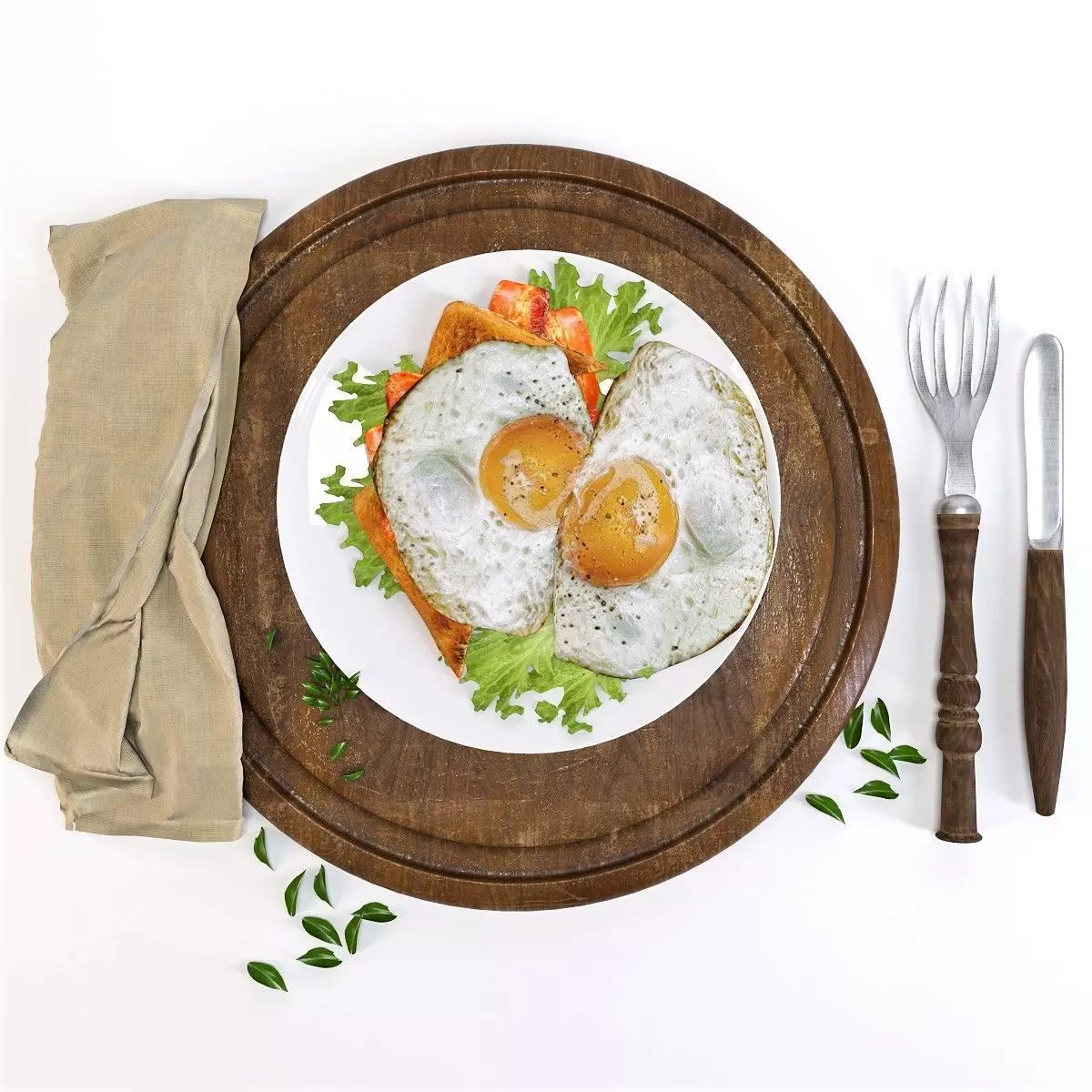 Fried eggs 3D model_0