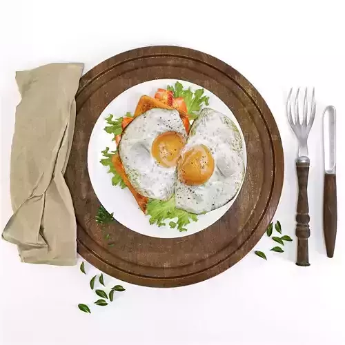 Fried eggs 3D model