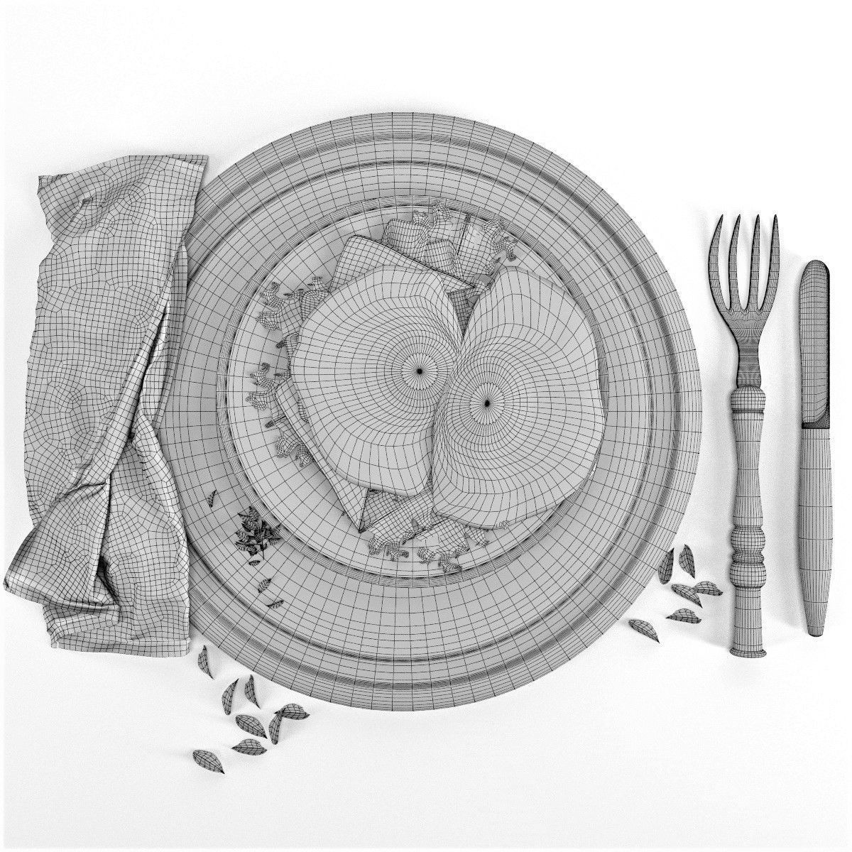 Fried eggs 3D model_1