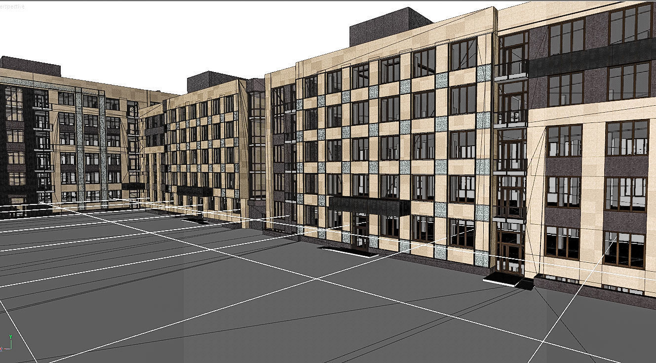 Residential City Building House 3D model_5