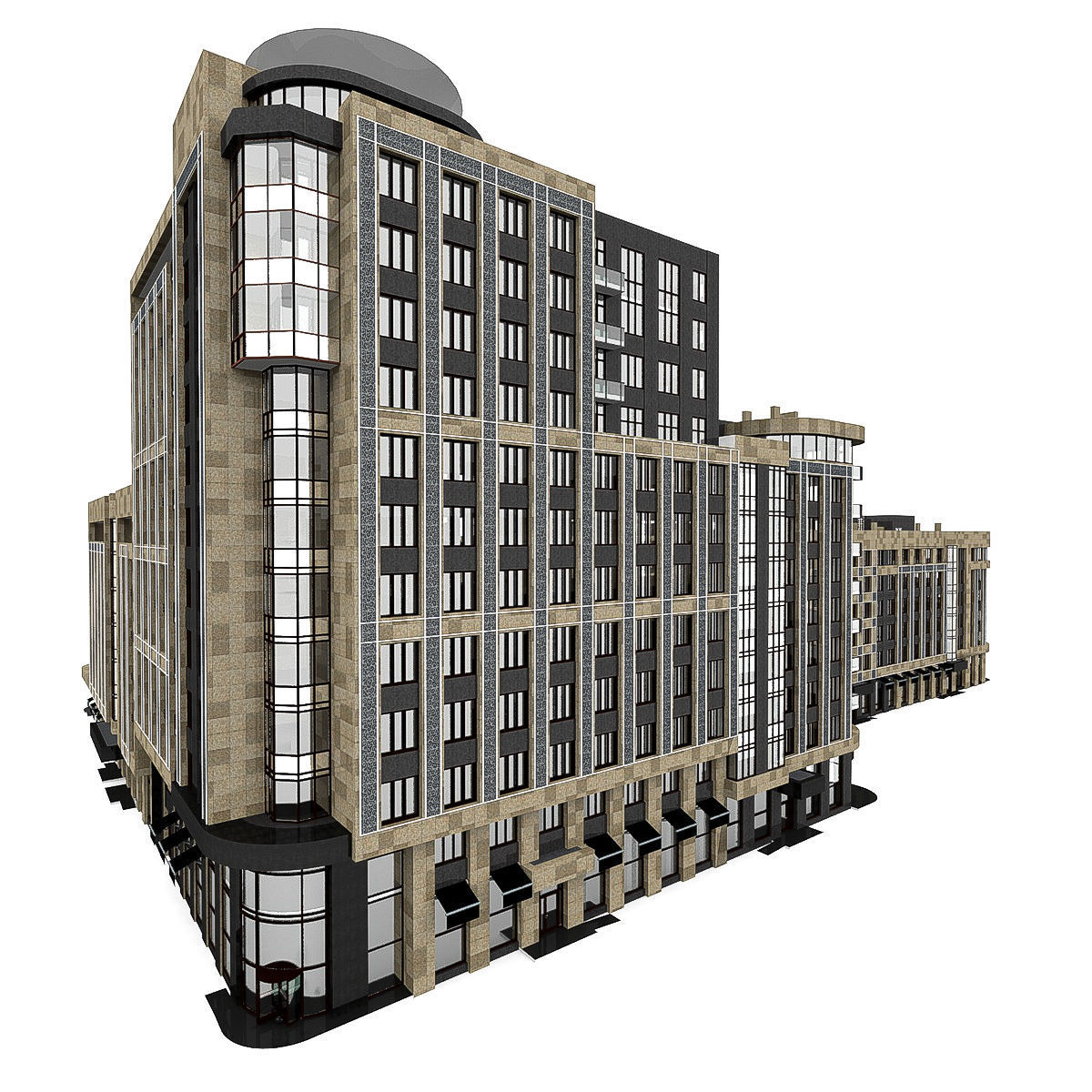 Residential City Building House 3D model_15
