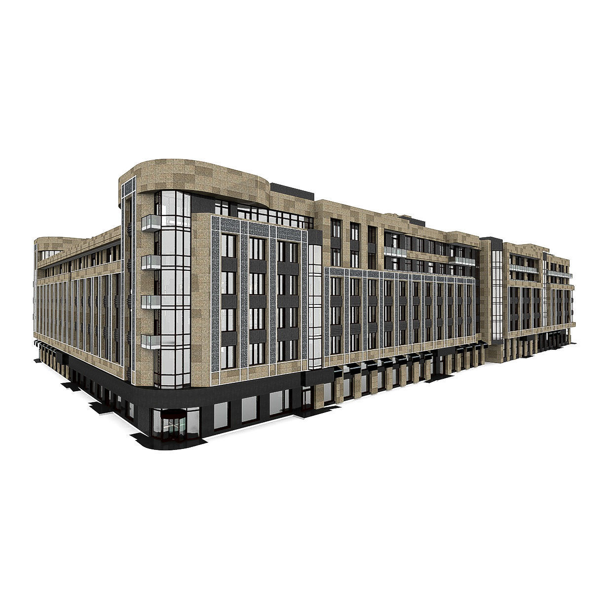 Residential City Building House 3D model_6