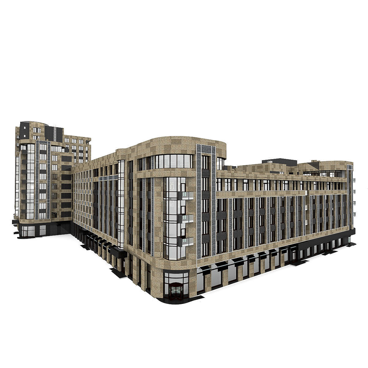Residential City Building House 3D model_10