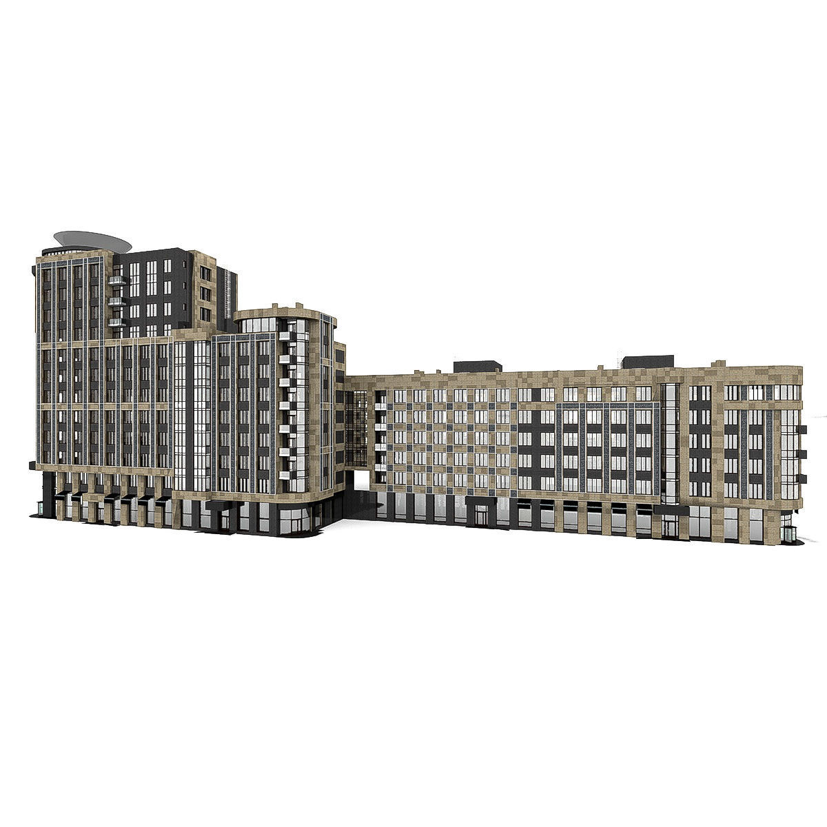 Residential City Building House 3D model_11