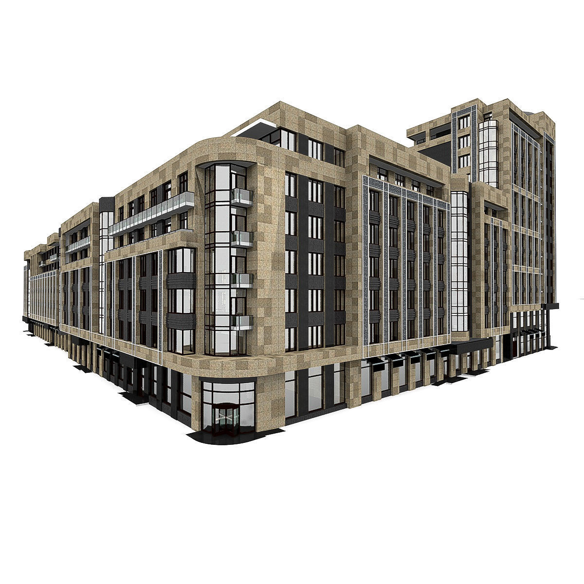 Residential City Building House 3D model_9