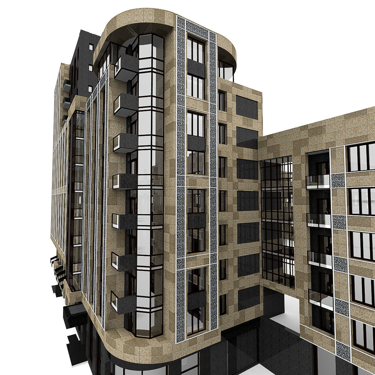 Residential City Building House 3D model_14