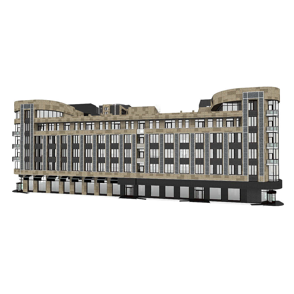 Residential City Building House 3D model_0