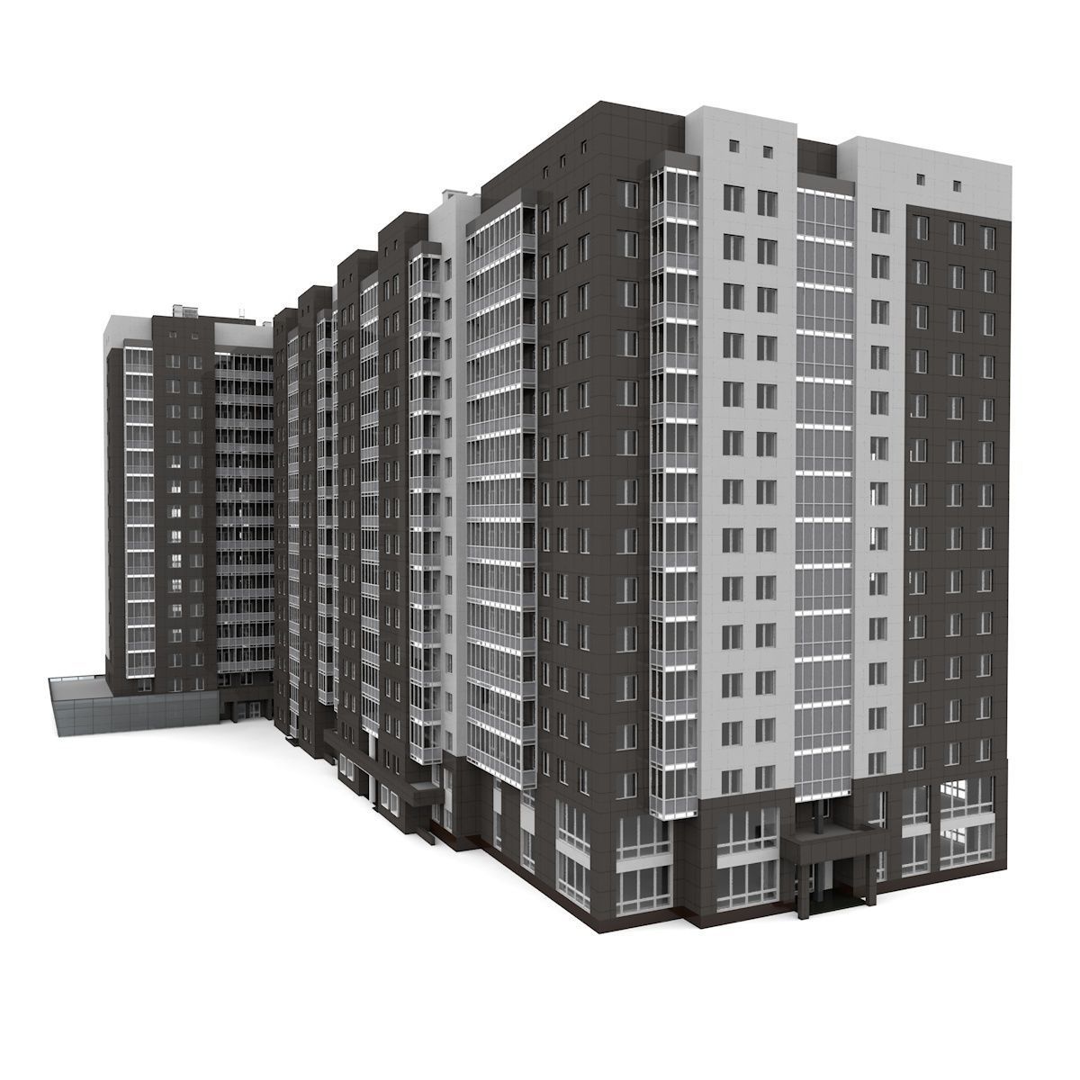 Residential Building 3D model_5