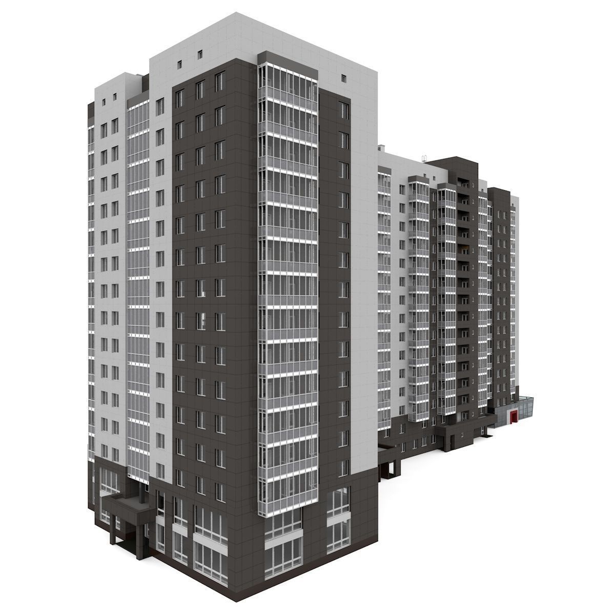 Residential Building 3D model_6
