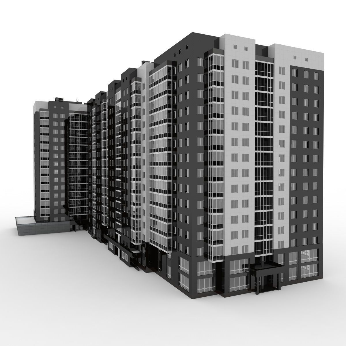 Residential Building 3D model_4