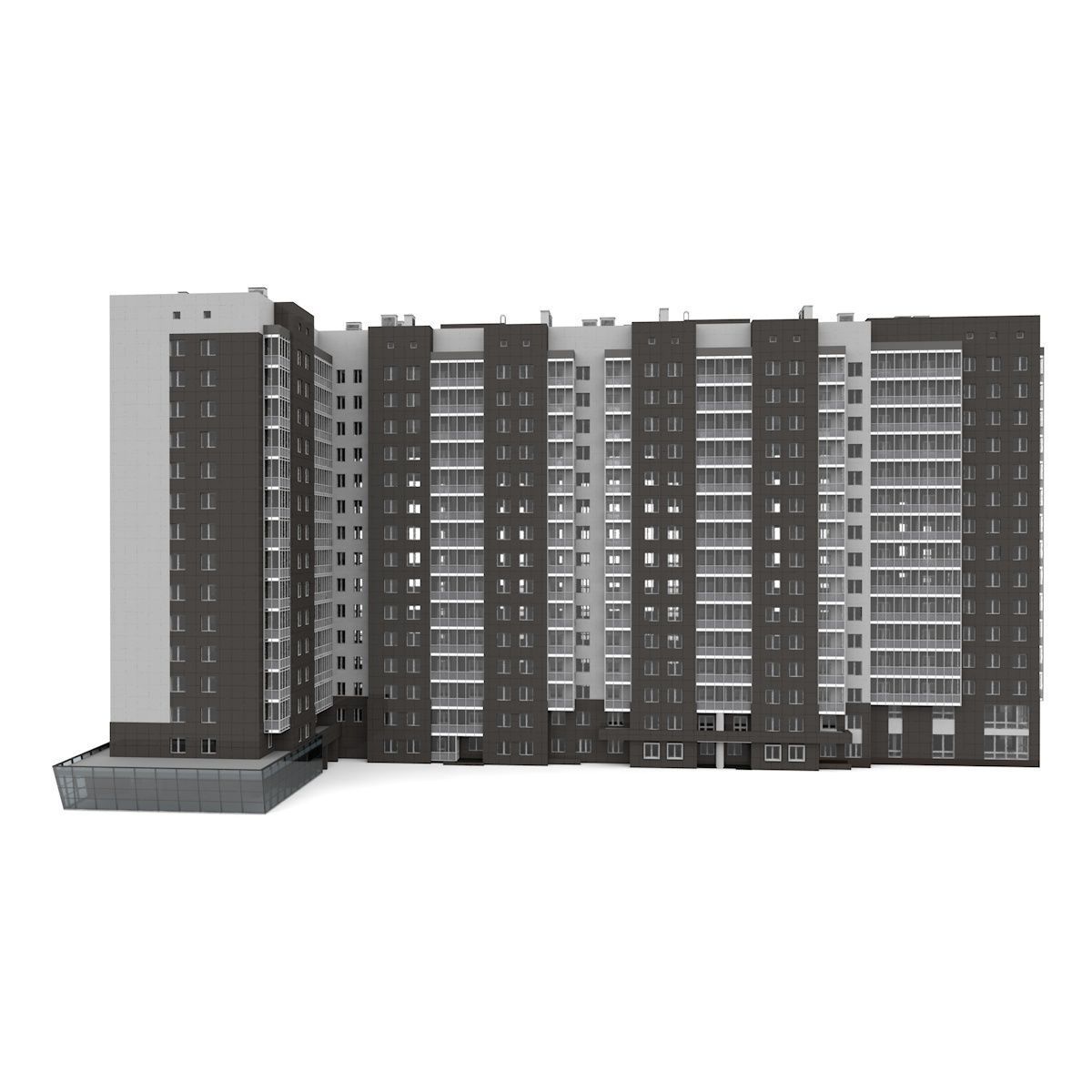 Residential Building 3D model_3