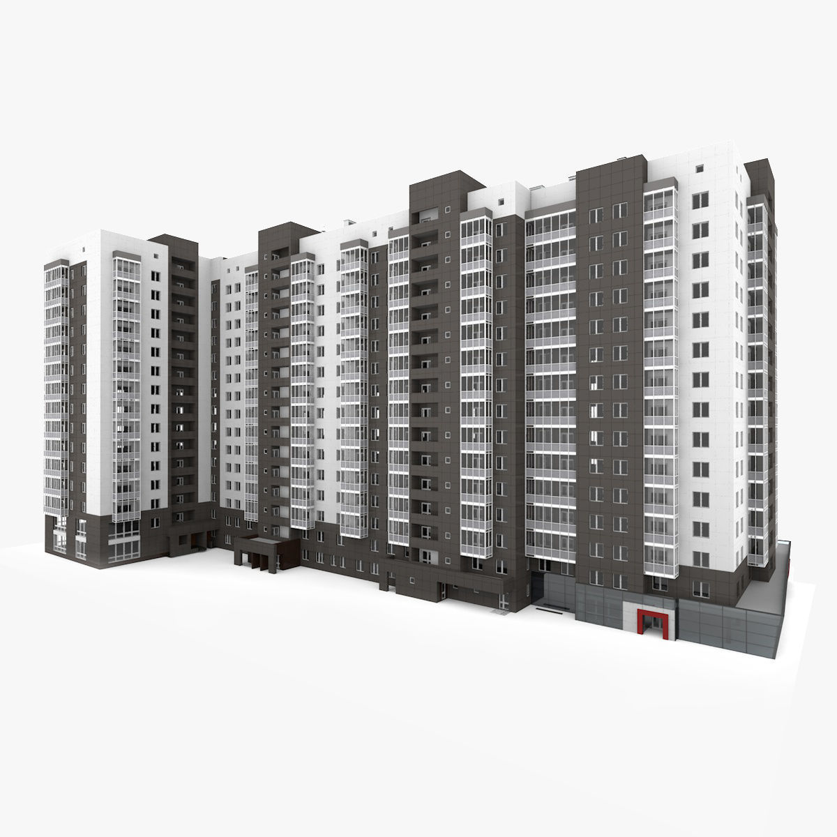 Residential Building 3D model_0