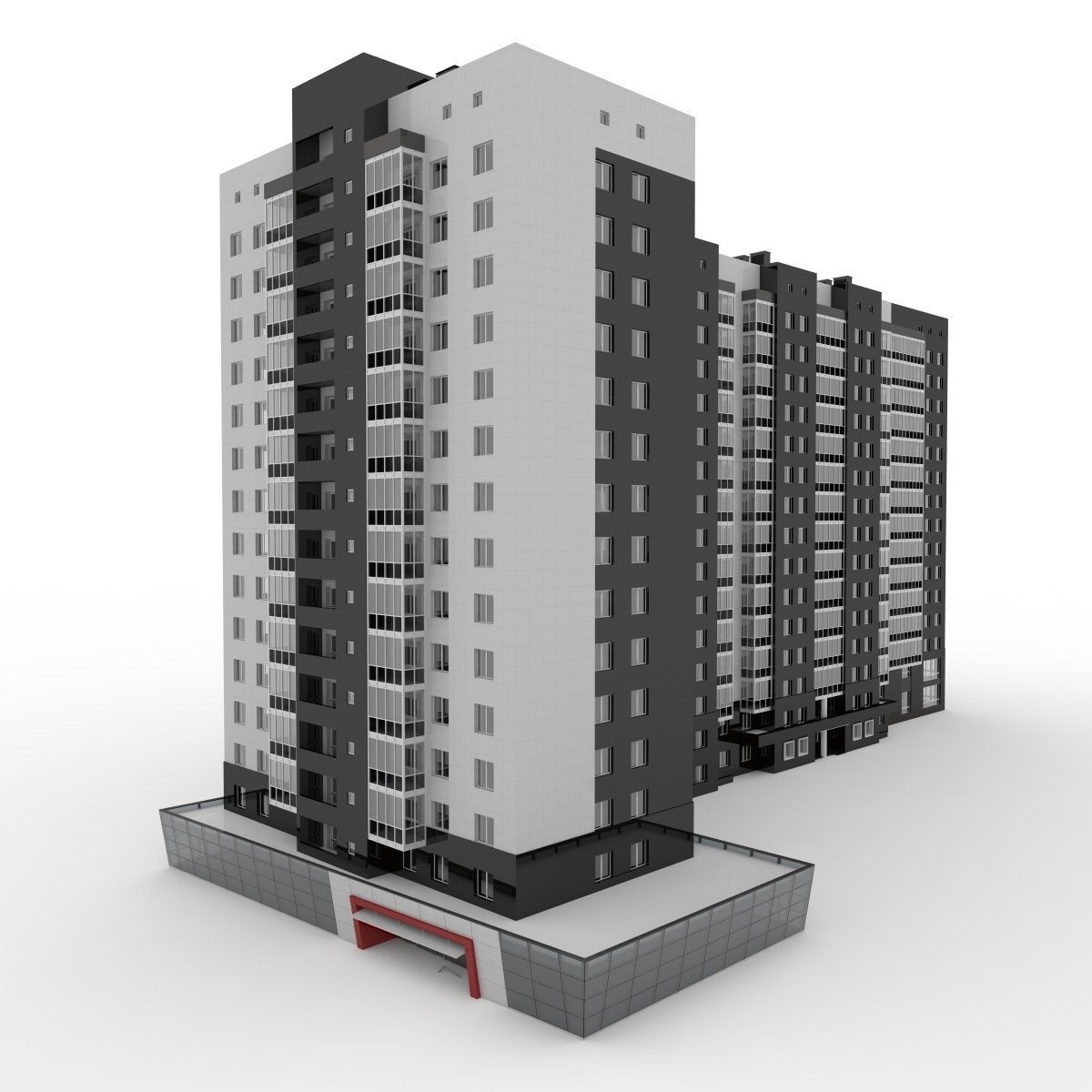 Residential Building 3D model_1
