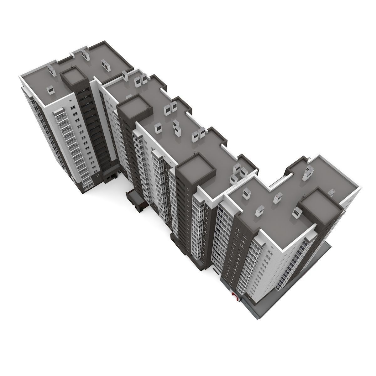 Residential Building 3D model_8