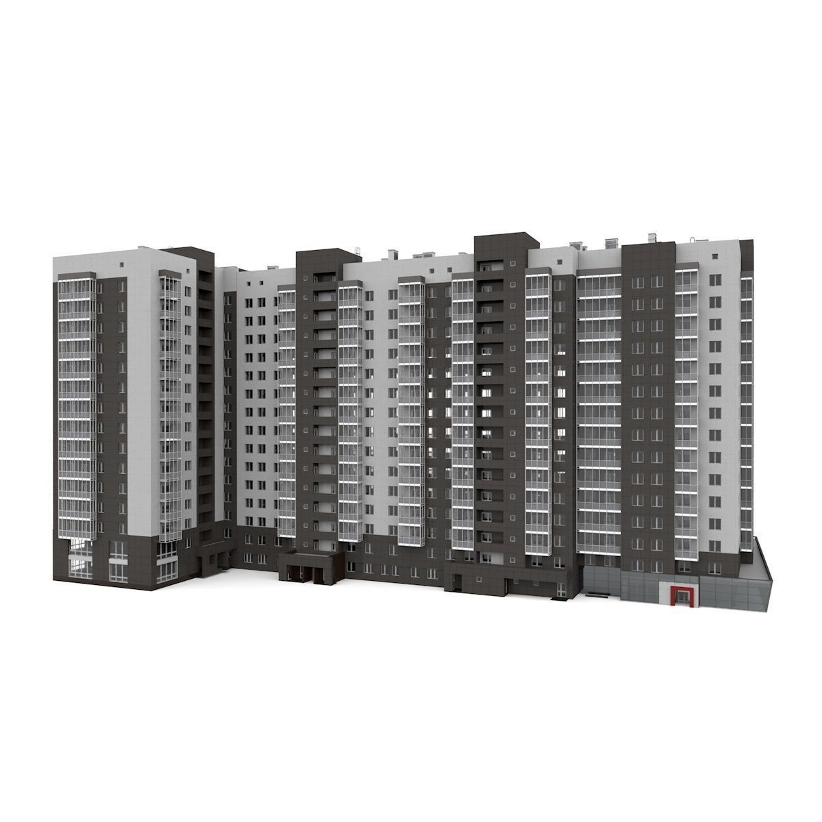 Residential Building 3D model_7