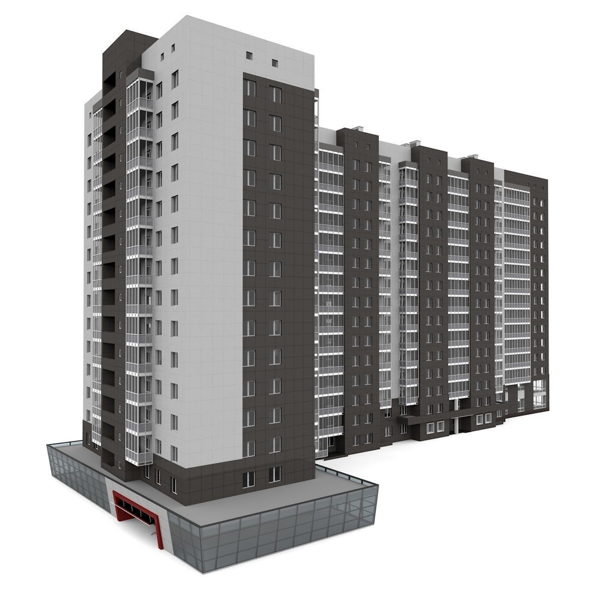 Residential Building 3D model_2