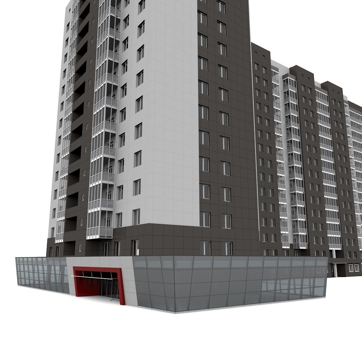 Residential Building 3D model_9