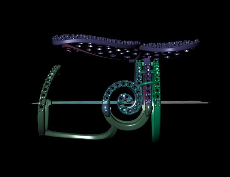 Moving Butterfly Ring with Diamonds  3D print model_6