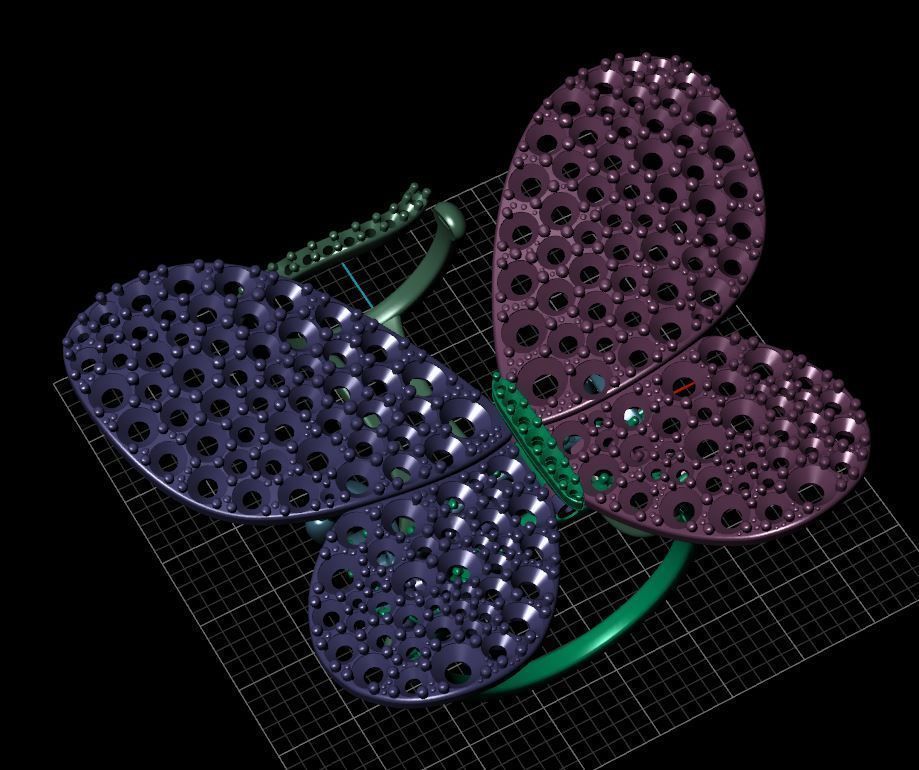 Moving Butterfly Ring with Diamonds  3D print model_5