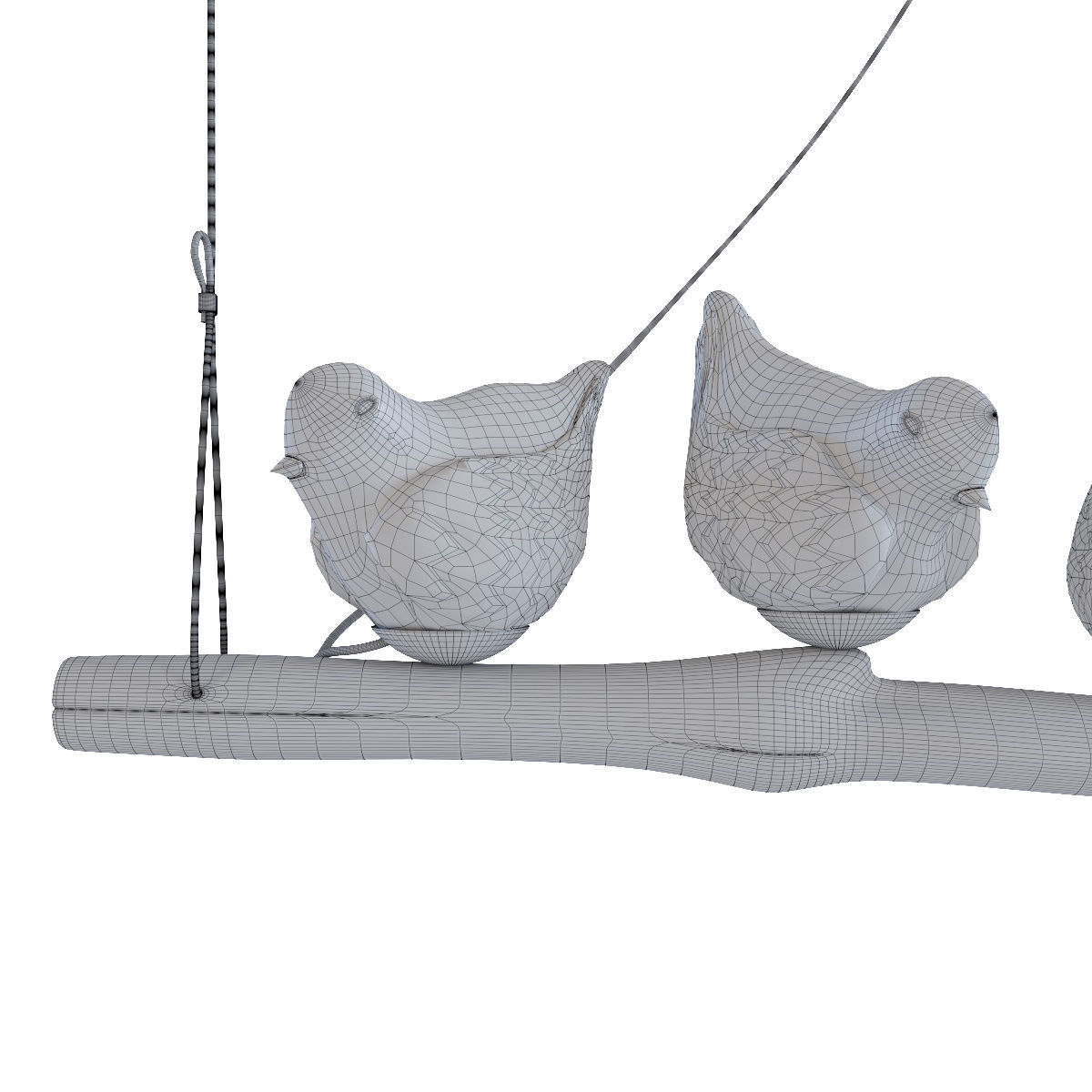 Pendant Lamp Dining Birds 3D model_2