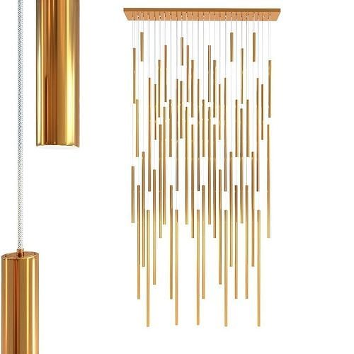 Pendant Lamp Living Vegas Deluxe Brass LED 3D model