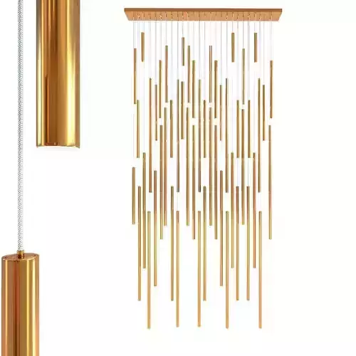 Pendant Lamp Living Vegas Deluxe Brass LED 3D model