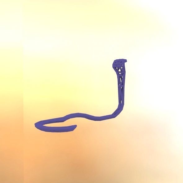 Cobra earring holder 3D print model_17