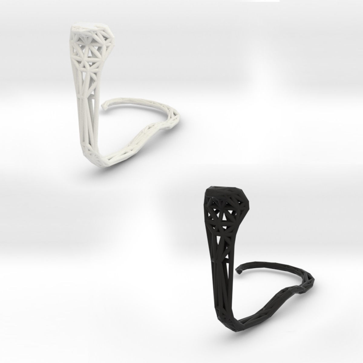 Cobra earring holder 3D print model_9