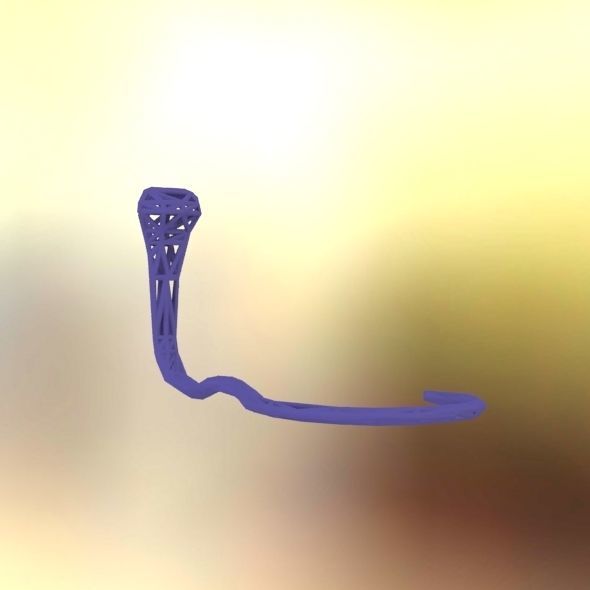 Cobra earring holder 3D print model_23