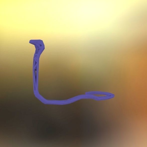 Cobra earring holder 3D print model_29