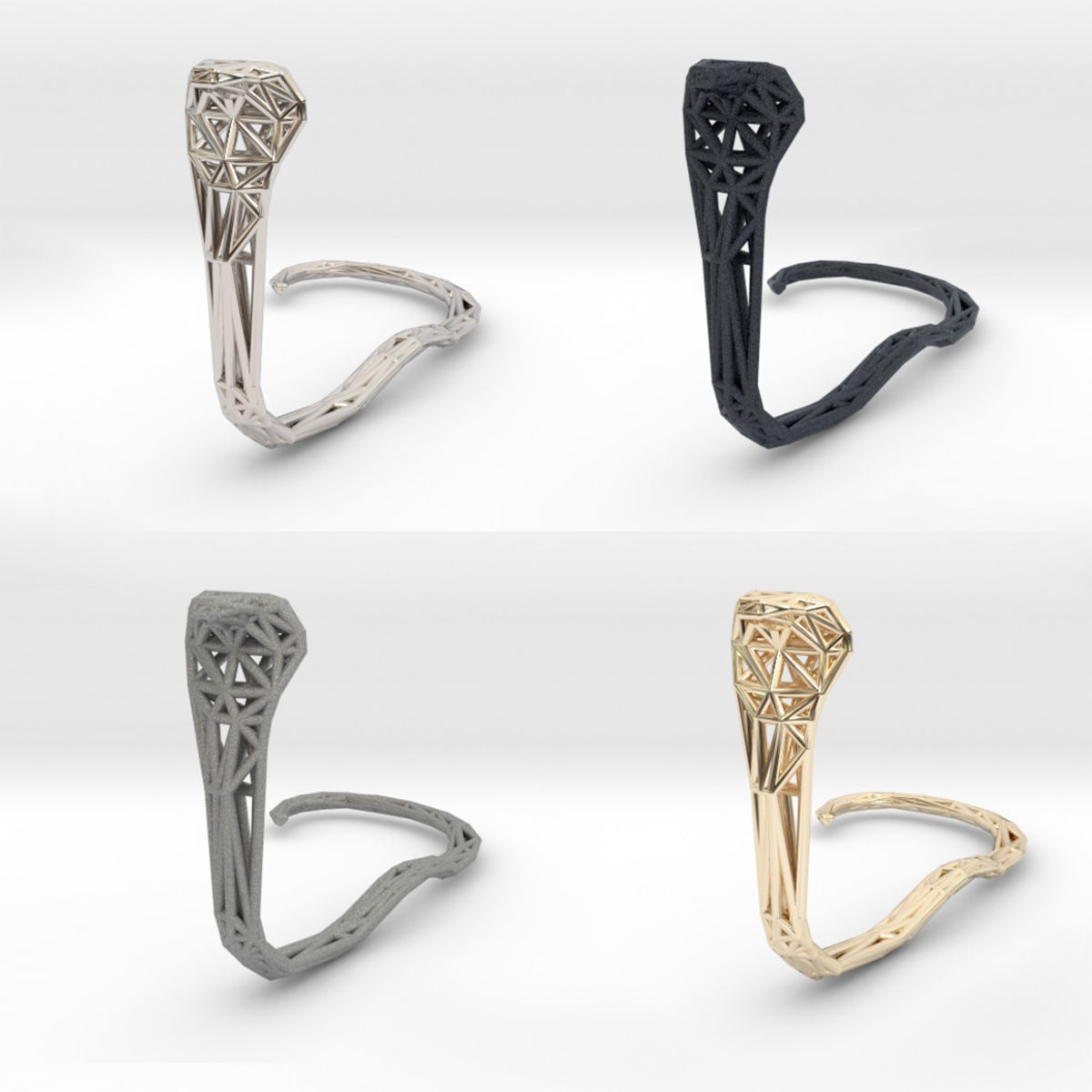 Cobra earring holder 3D print model_3