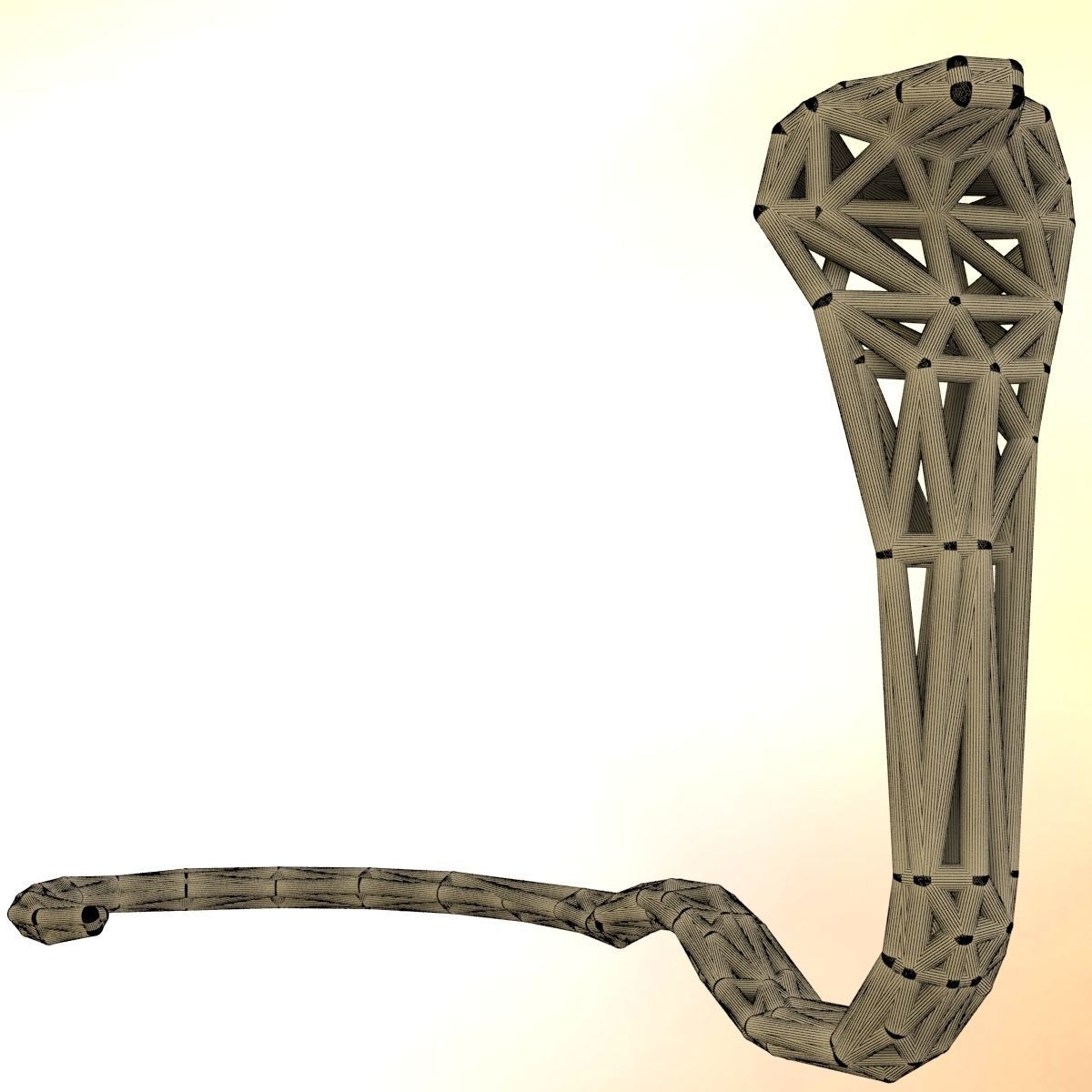 Cobra earring holder 3D print model_4