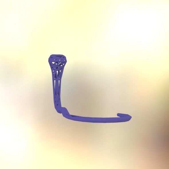 Cobra earring holder 3D print model_22