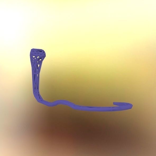 Cobra earring holder 3D print model_24