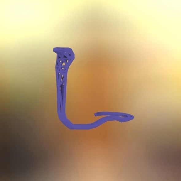 Cobra earring holder 3D print model_30