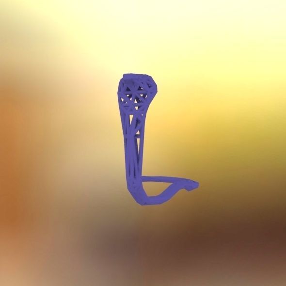 Cobra earring holder 3D print model_31