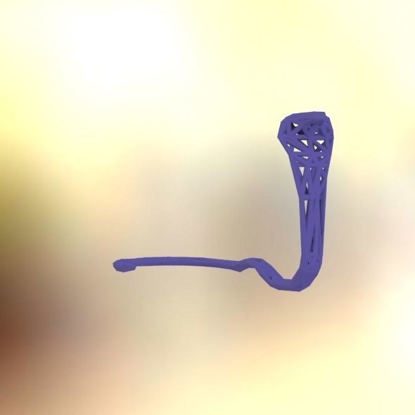 Cobra earring holder 3D print model_10